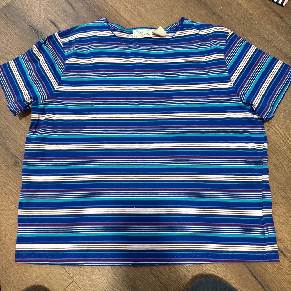 Basic Editions Multicolor Striped Top